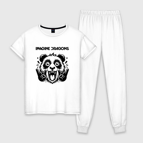 Женская пижама Imagine Dragons - rock panda / Белый – фото 1