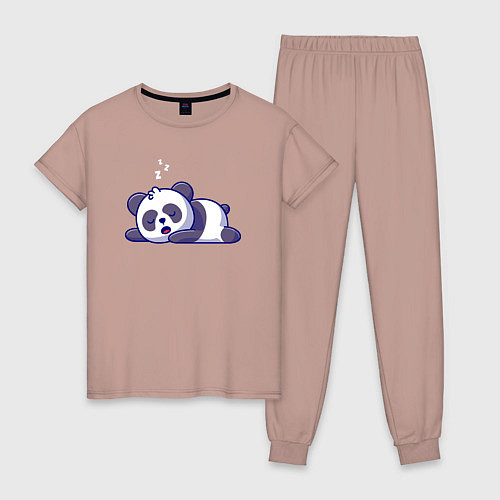 Женская пижама Панда спит / Пыльно-розовый – фото 1