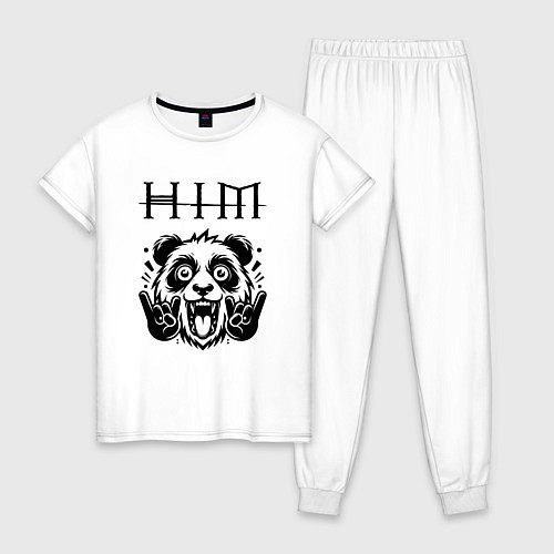 Женская пижама HIM - rock panda / Белый – фото 1