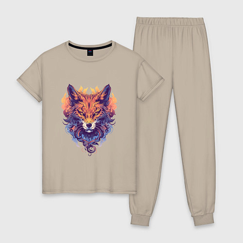 Женская пижама Foxs Fiery Head / Миндальный – фото 1