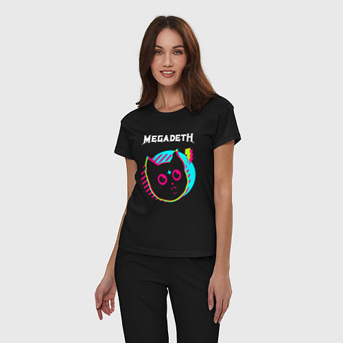 Женская пижама Megadeth rock star cat / Черный – фото 3