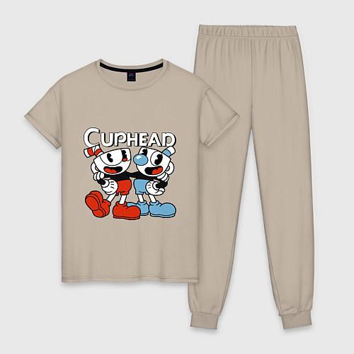 Женская пижама Cuphead and Mugman / Миндальный – фото 1