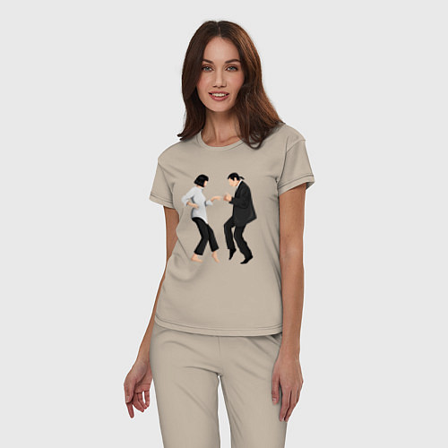 Женская пижама Криминальное чтиво танец / Миндальный – фото 3