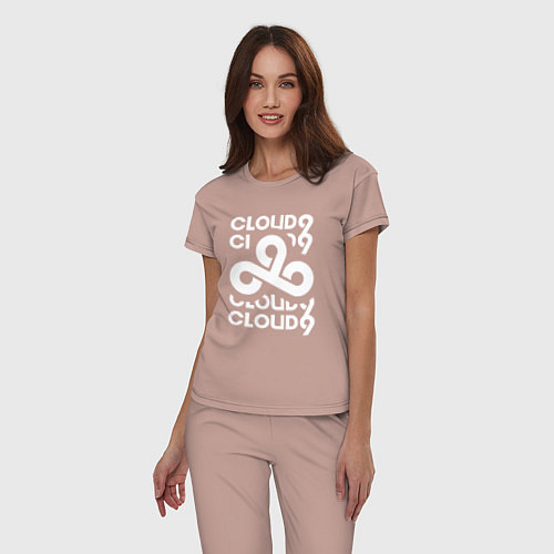 Женская пижама Cloud9 - in logo / Пыльно-розовый – фото 3