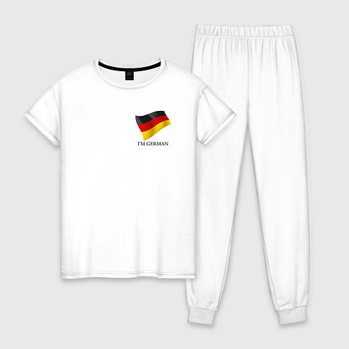 Женская пижама Im German - motto / Белый – фото 1