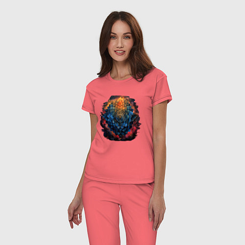 Женская пижама Лотос космос / Коралловый – фото 3