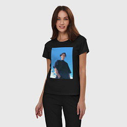 Пижама хлопковая женская Сугуру Гэто, цвет: черный — фото 2