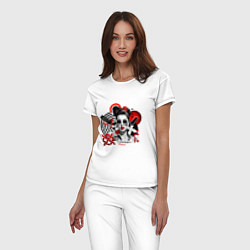 Пижама хлопковая женская Gravitation Three pop art girl, цвет: белый — фото 2