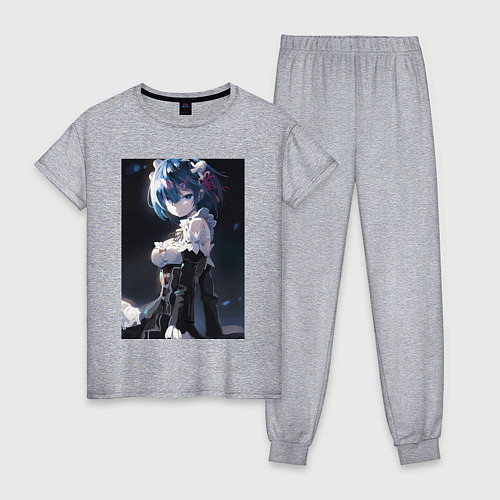 Женская пижама Жизнь с нуля в альтернативном мире Рем / Меланж – фото 1