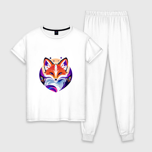Женская пижама Яркий портрет лисы / Белый – фото 1