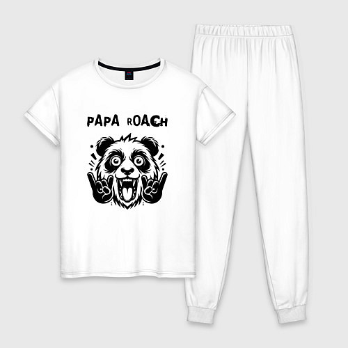 Женская пижама Papa Roach - rock panda / Белый – фото 1
