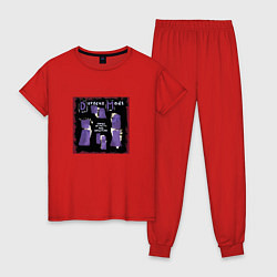 Пижама хлопковая женская Depeche Mode - Песни о вере и преданности, цвет: красный