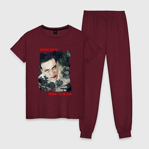 Женская пижама Robert Smith - The cure / Меланж-бордовый – фото 1