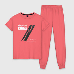 Пижама хлопковая женская Depeche Mode - Blasphemous rumours, цвет: коралловый