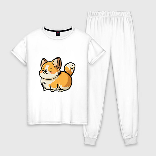 Женская пижама Милый корги пухленький / Белый – фото 1