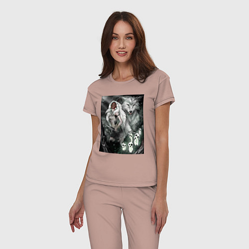 Женская пижама Принцесса Мононоке духи / Пыльно-розовый – фото 3