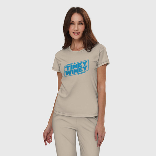 Женская пижама Timey wimey wibbly wobbly / Миндальный – фото 3