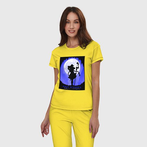 Женская пижама Реинкарнация безработного Рокси Мигурдия волшебниц / Желтый – фото 3
