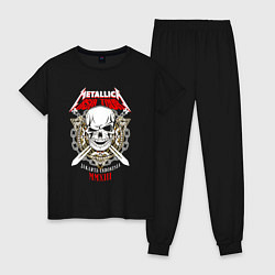 Пижама хлопковая женская Metallica asia tour, цвет: черный
