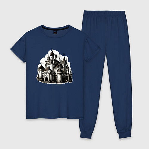 Женская пижама Старинный замок / Тёмно-синий – фото 1