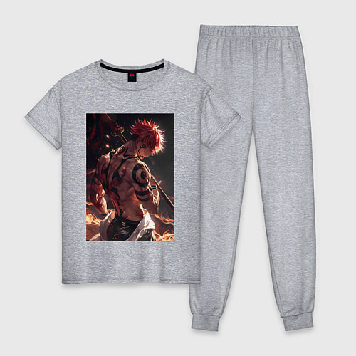 Женская пижама Магическая битва Сукуна Рёмэн демон / Меланж – фото 1