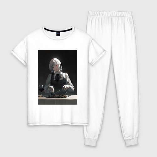 Женская пижама Человек-бензопила Кига Демон Голода / Белый – фото 1