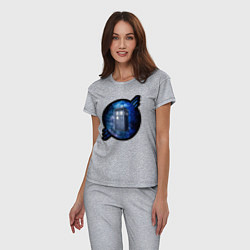 Пижама хлопковая женская Tardis in space, цвет: меланж — фото 2