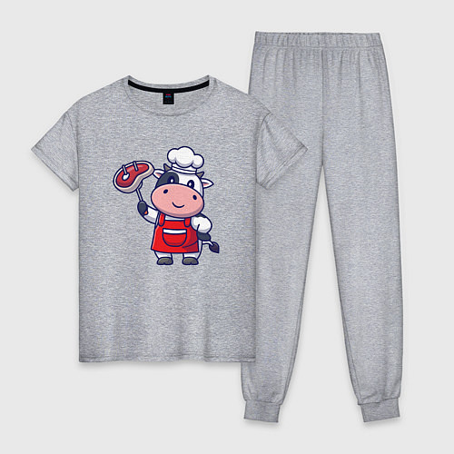 Женская пижама Коровка повар / Меланж – фото 1