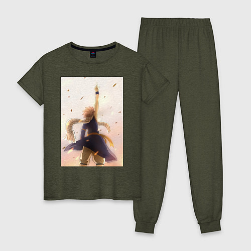 Женская пижама Хвост Феи Нацу Драгнил / Меланж-хаки – фото 1