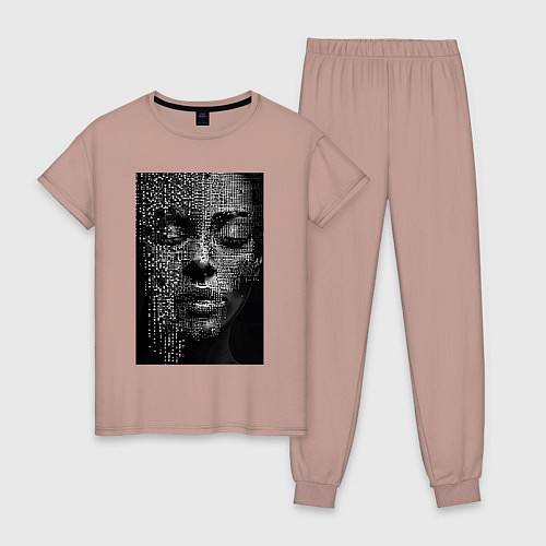 Женская пижама Нейросети-абстрактное лицо девушки / Пыльно-розовый – фото 1