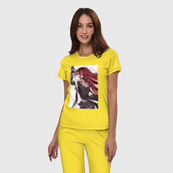 Пижама хлопковая женская Реинкарнация безработного Бореас Грейрат, цвет: желтый — фото 2