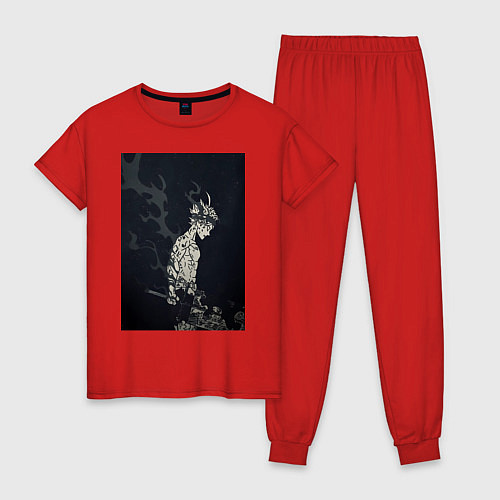 Женская пижама Чёрный клевер Аста антимаг / Красный – фото 1