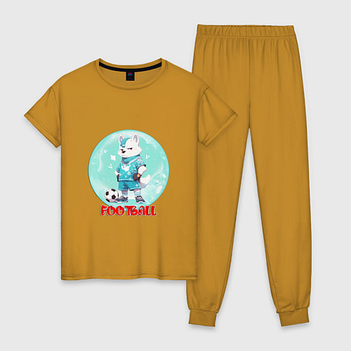 Женская пижама Забавный гордый футболист / Горчичный – фото 1