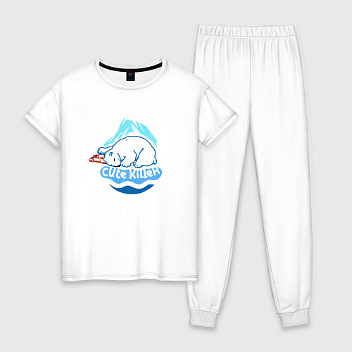 Женская пижама Белый медведь и полярник / Белый – фото 1