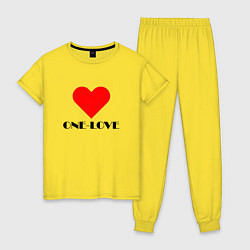Пижама хлопковая женская One - love, цвет: желтый