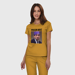 Пижама хлопковая женская Prison mike Michael Scott - офис, цвет: горчичный — фото 2