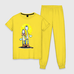 Пижама хлопковая женская Чудики, цвет: желтый