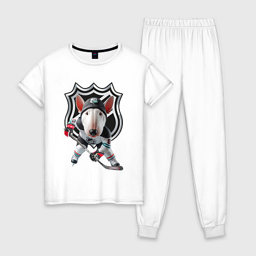Женская пижама Bully is an NHL forward - ai art / Белый – фото 1