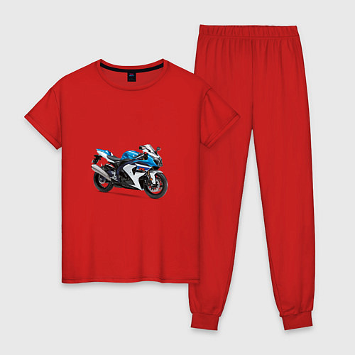 Женская пижама Крутой спортивный мотоцикл / Красный – фото 1