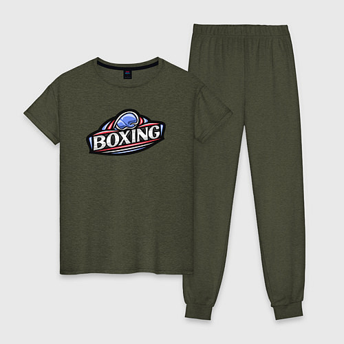 Женская пижама Boxing sport / Меланж-хаки – фото 1