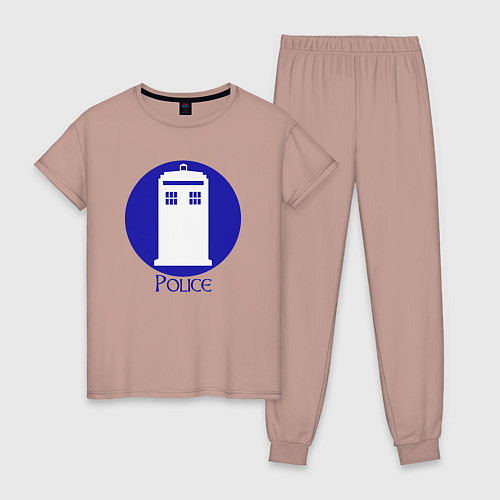 Женская пижама Tardis police / Пыльно-розовый – фото 1