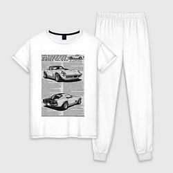 Пижама хлопковая женская Chevrolet Corvette, цвет: белый