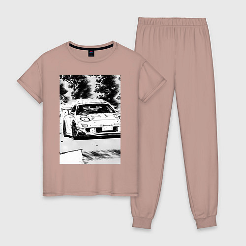 Женская пижама Mazda rx-7 автомобиль гоночный / Пыльно-розовый – фото 1