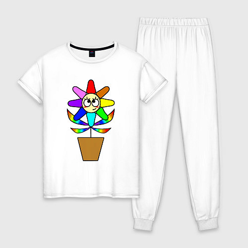 Женская пижама Цветок Радуга / Белый – фото 1