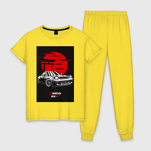 Женская пижама Mazda rx-7 jdm style / Желтый – фото 1