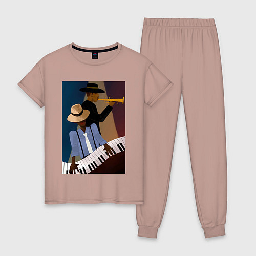 Женская пижама Музыкант джаз / Пыльно-розовый – фото 1