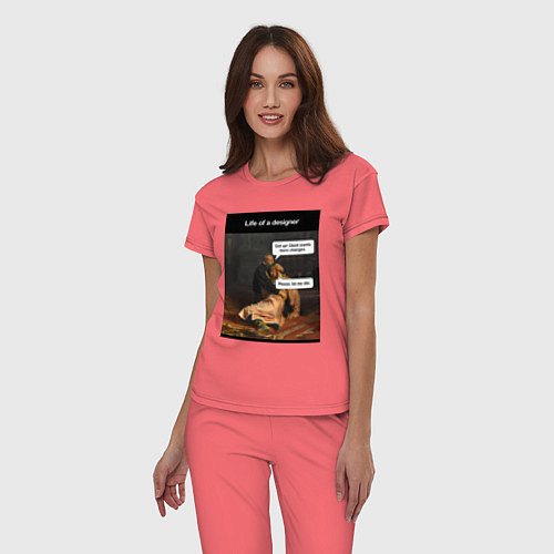 Женская пижама Дизайнер / Коралловый – фото 3