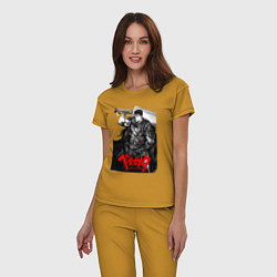 Пижама хлопковая женская Berserker - Гатс, цвет: горчичный — фото 2
