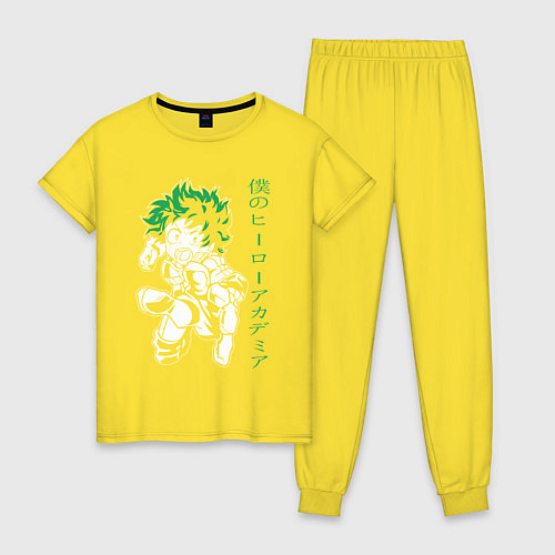 Женская пижама Моя геройская академия Изуку Мидория Деку / Желтый – фото 1