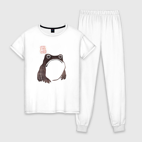 Женская пижама Мацумото Ходжи - жаба живопись / Белый – фото 1